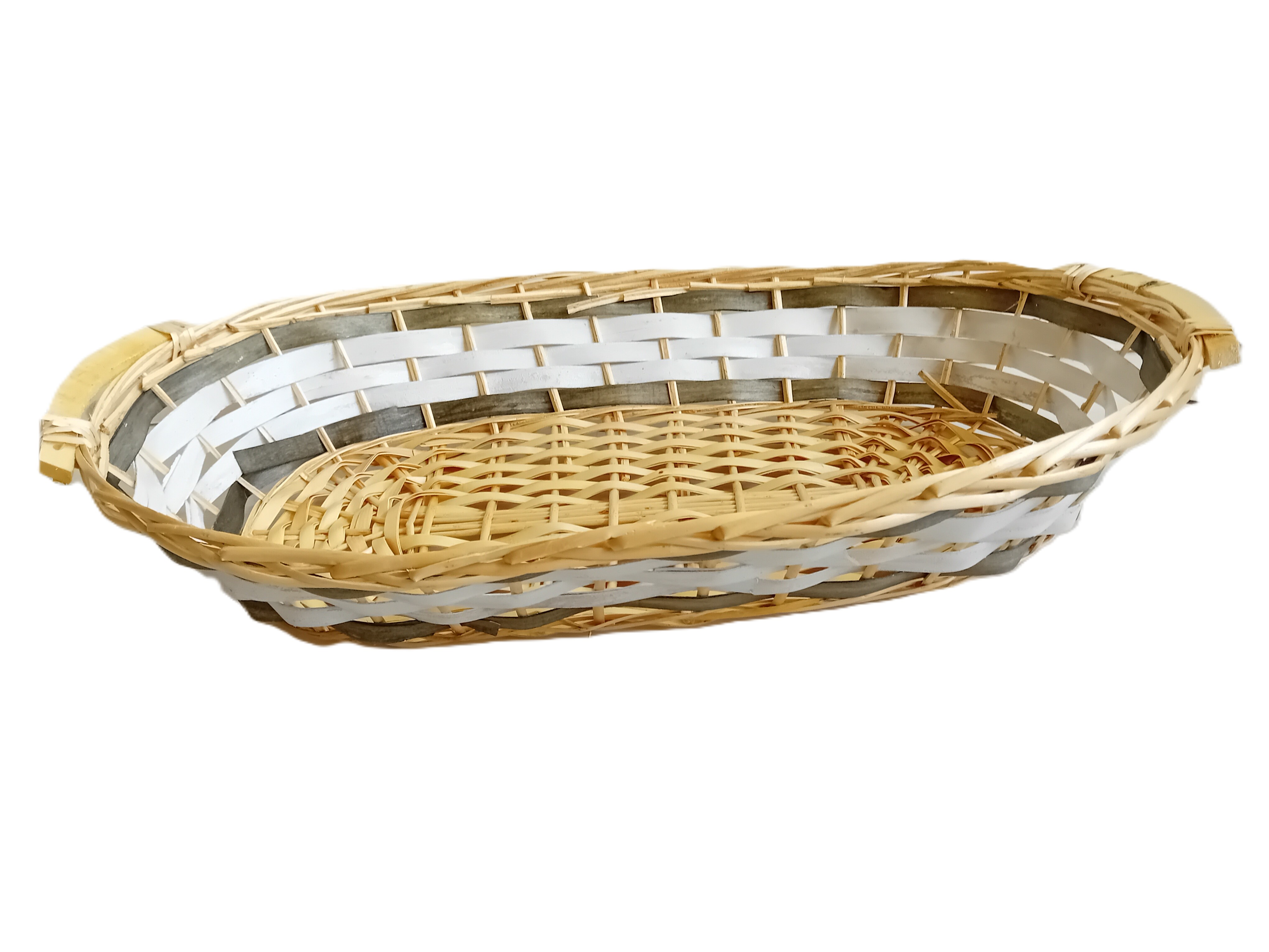 cesto vimini ovale treccia  cm 69X40X13 H