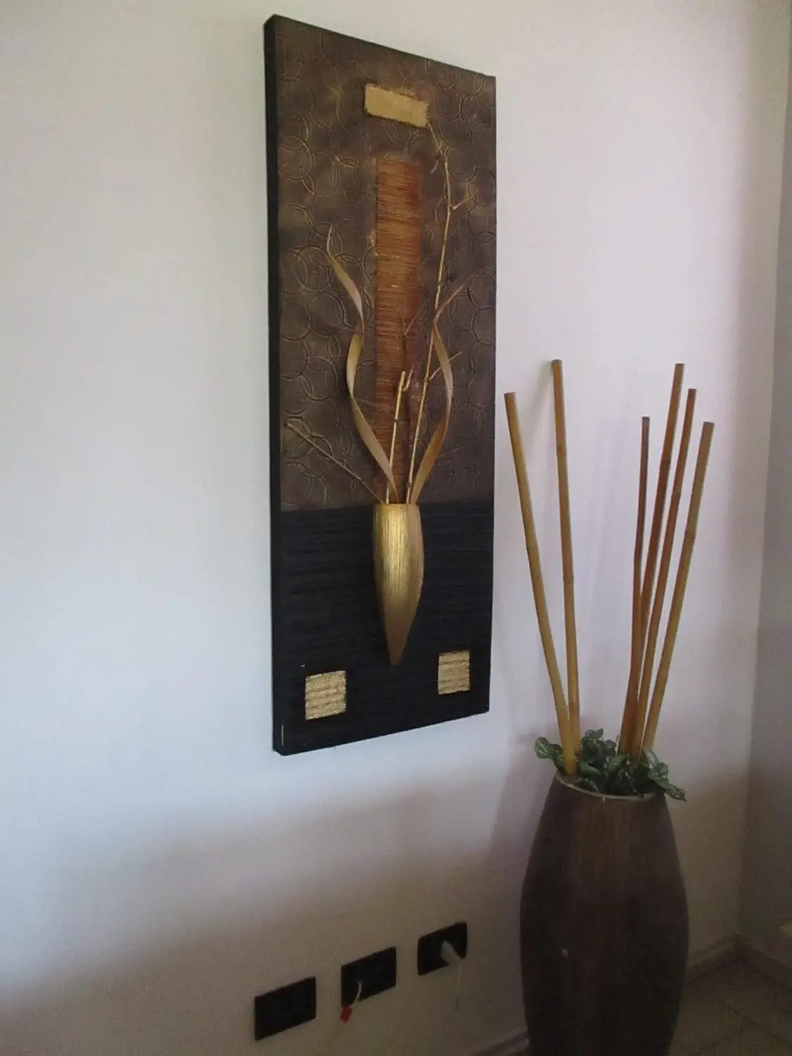 uadro Materico Etnico Moderno "Armonia di Bali" – Pannello in Rilievo 120x45 cm - 5