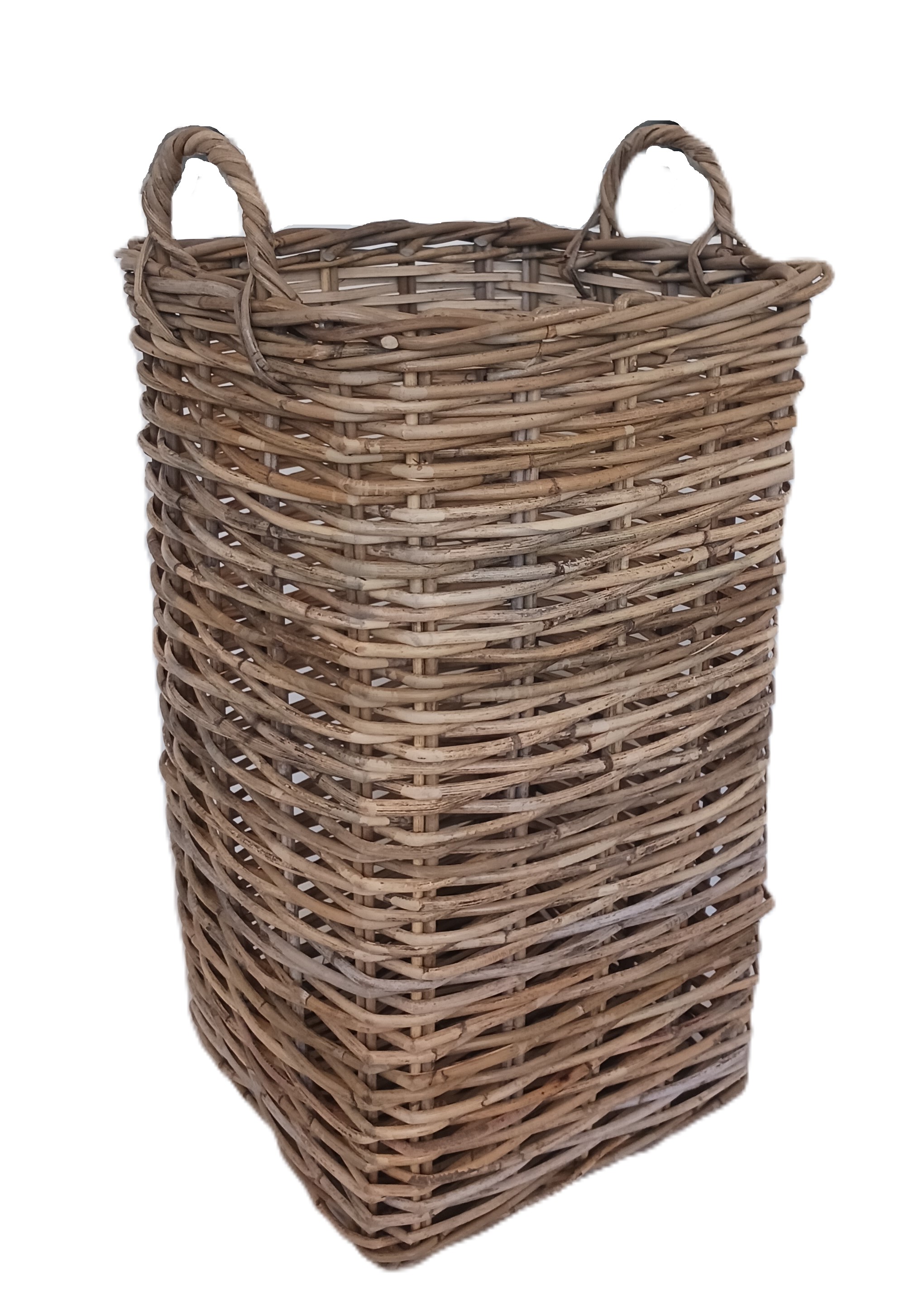 cesto porta biancheria vimini rattan quadrato cm 35X35X60/67 H