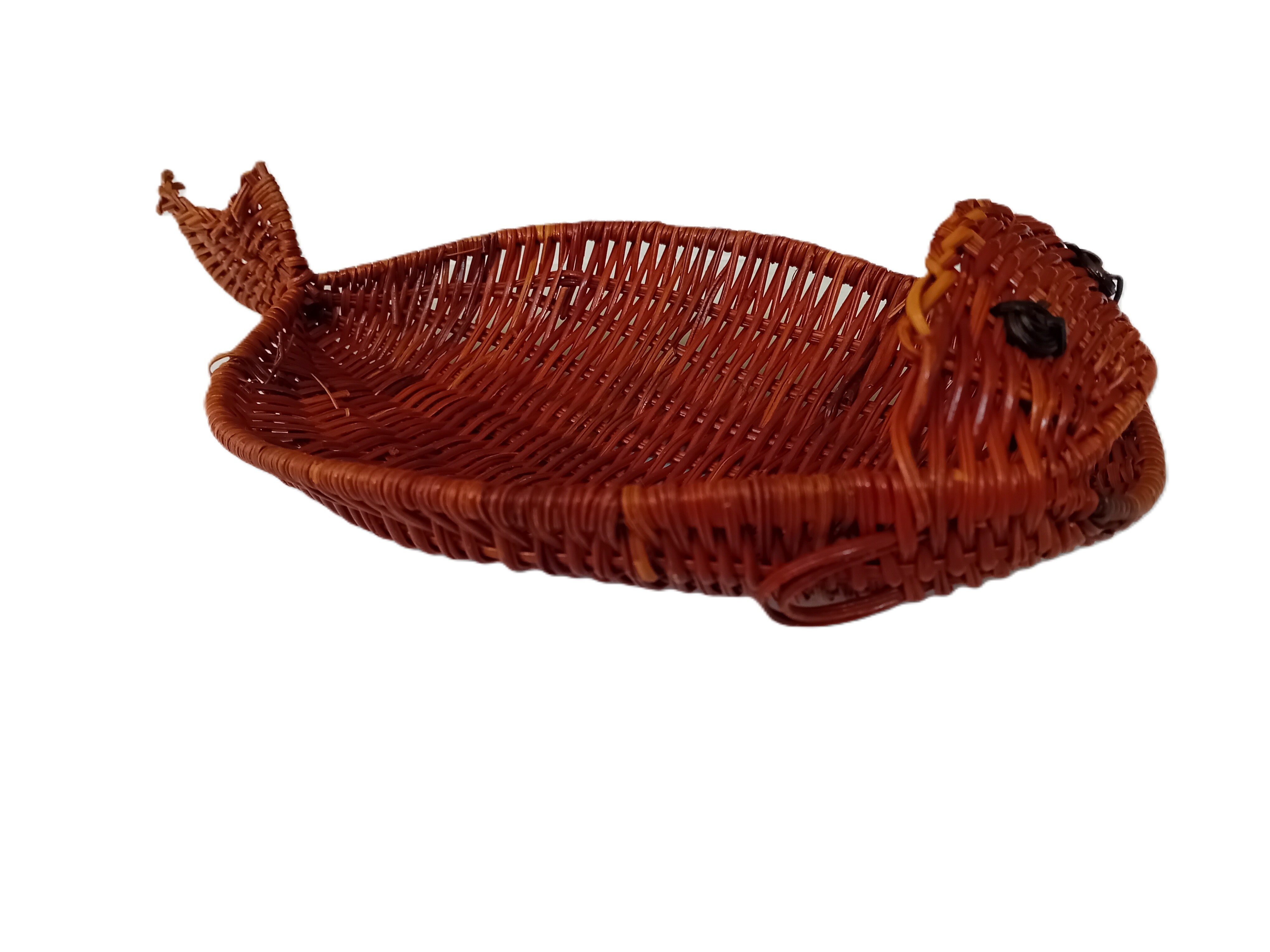 cesto a forma di pesce in midollino cm 30x186,5 H