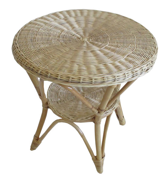 tavolino rattan midollino rotondo cm 60x60 H ART ck1010/m