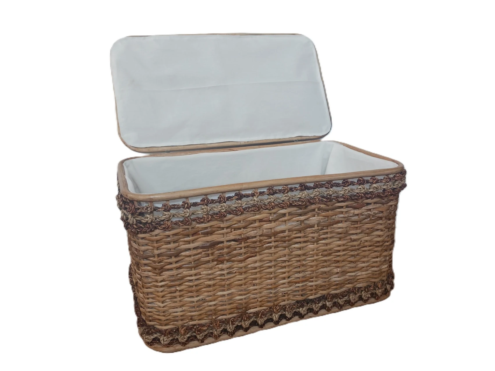Baule Portabiancheria in Rattan Cm 70x40x40 H