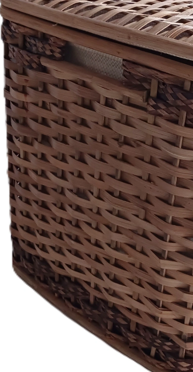 Baule Portabiancheria in Rattan Noce chiaro Cm 68x42x44 H - 3