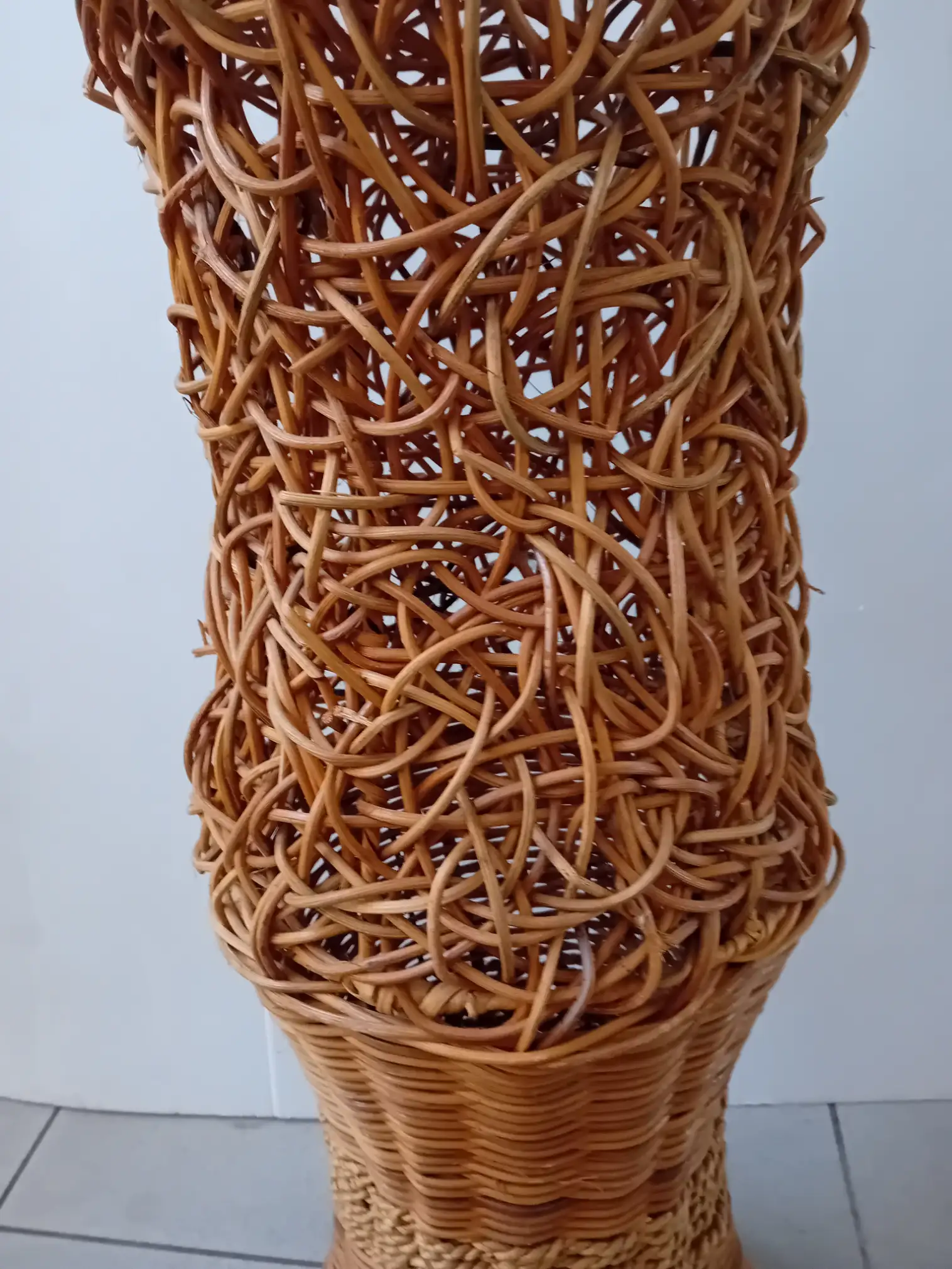 ampada da Terra in Rattan Intrecciato a Mano – H 150 cm, 2 Punti Luce - 3