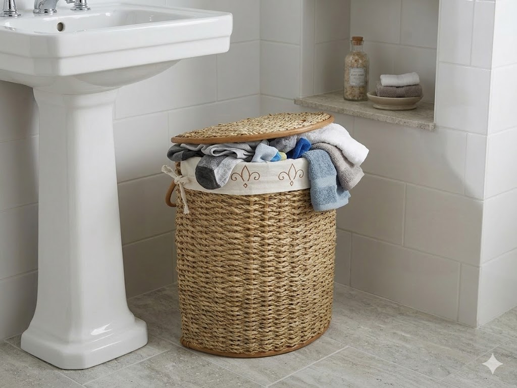 Cesto Portabiancheria ad Angolo Cm 35x35x55 H