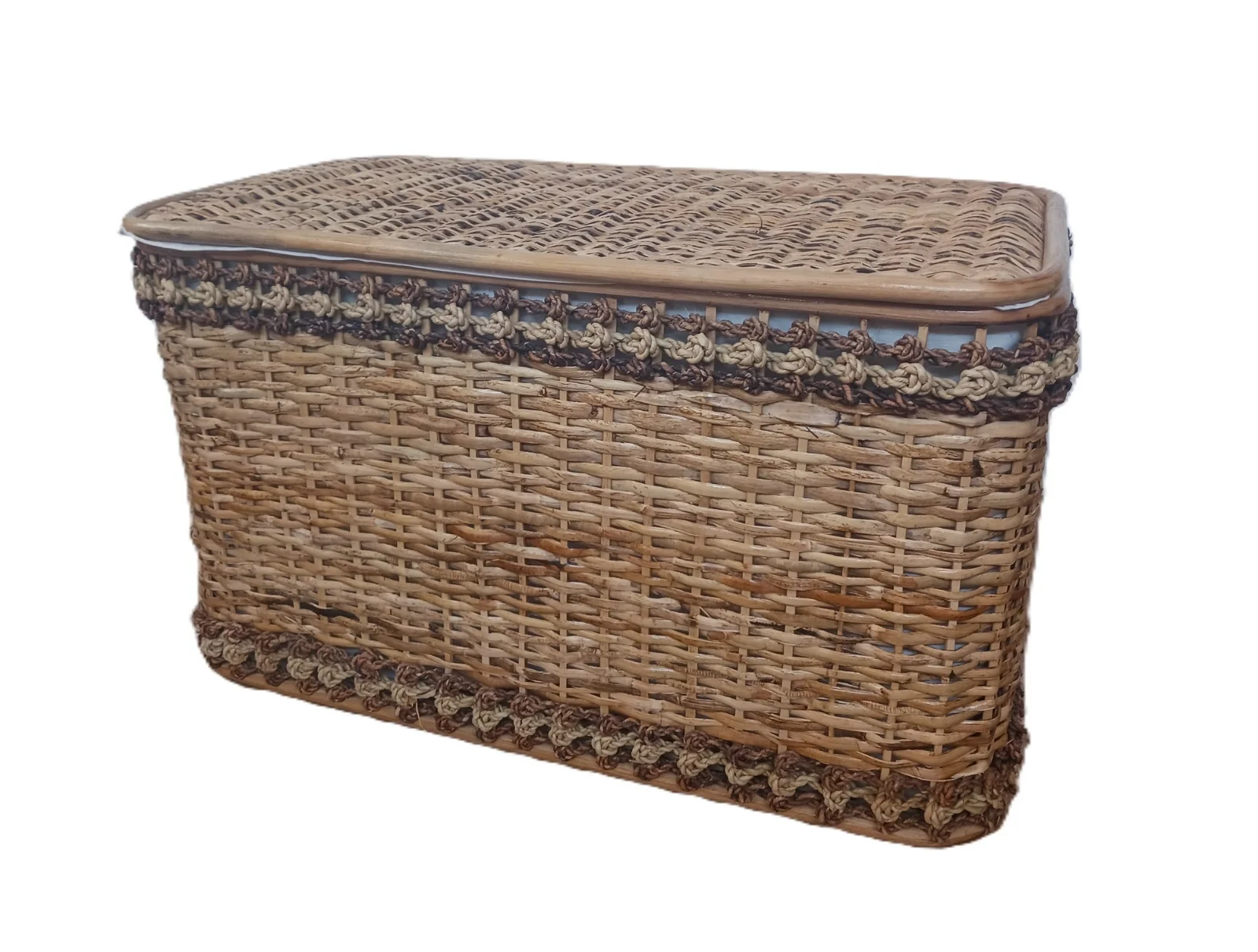 Baule Portabiancheria in Rattan Cm 78x44x45 H