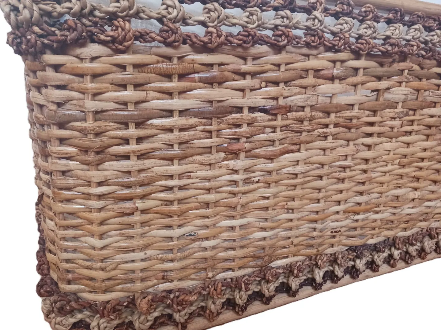 Baule Portabiancheria in Rattan Cm 70x40x40 H - 4
