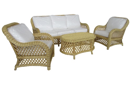 Salotto rattan naturale vimini Crystal 5 posti