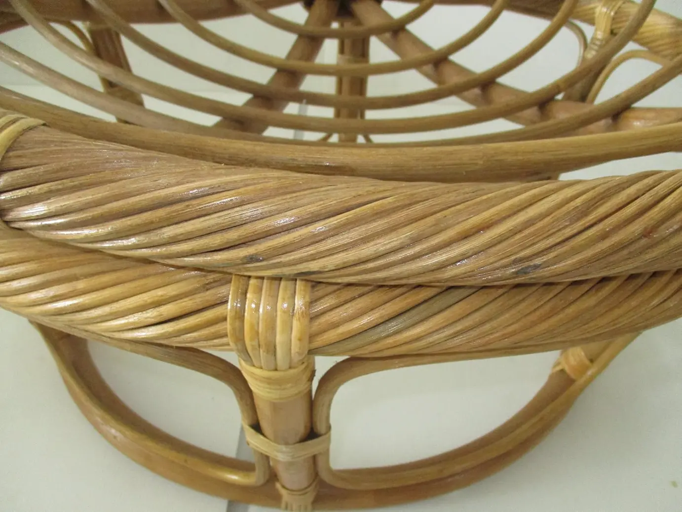 Poltrona Papasan in rattan naturale vimini  color Miele - 4