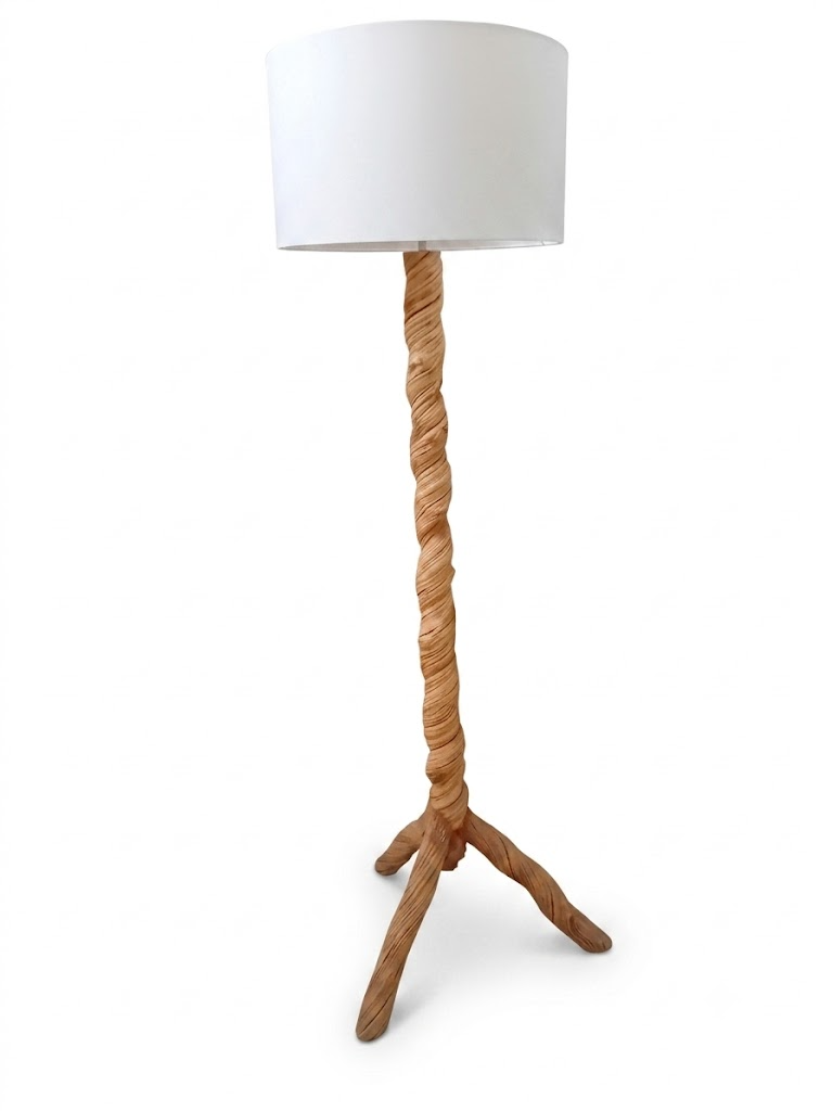 Lampada da Terra in Rattan Naturale H190 cm