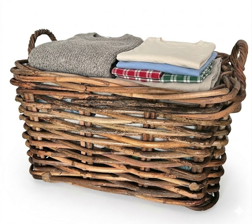 cesto porta legna rettangolare in vimini cm 75x50x43 H con manici cm 51 - 3