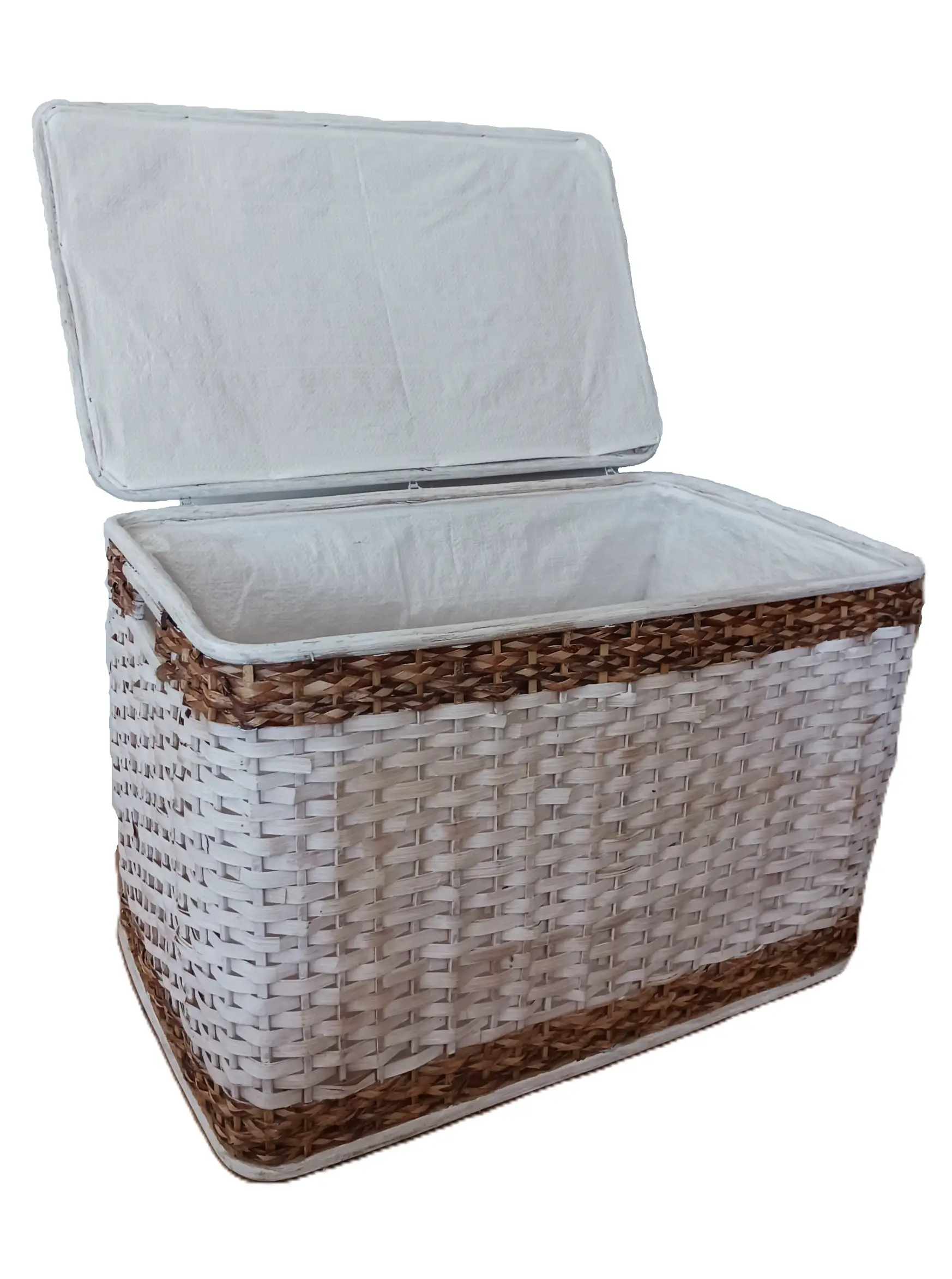 Baule Porta Biancheria in Rattan bicolore 67x41x45 H - 3