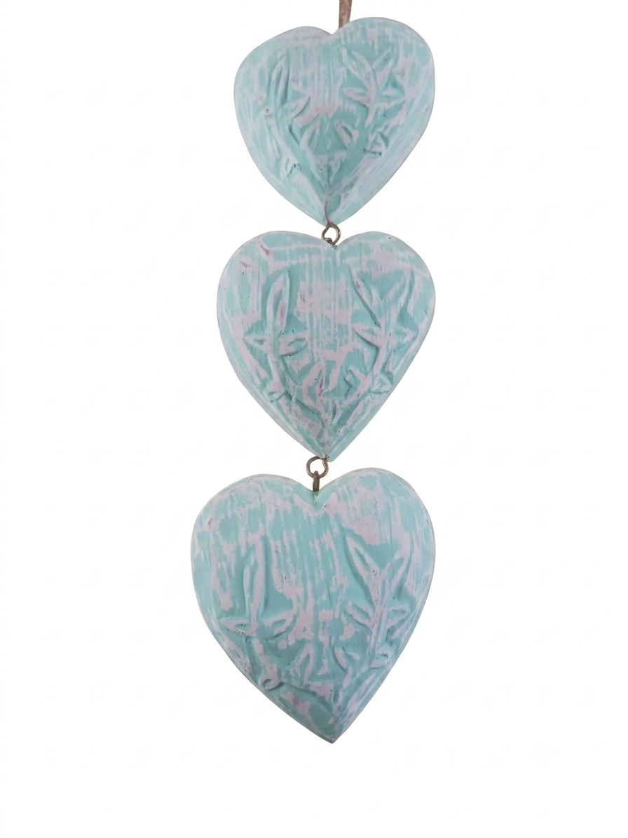Decorazione da Appendere "Cuore Azzurro" in Legno - 3