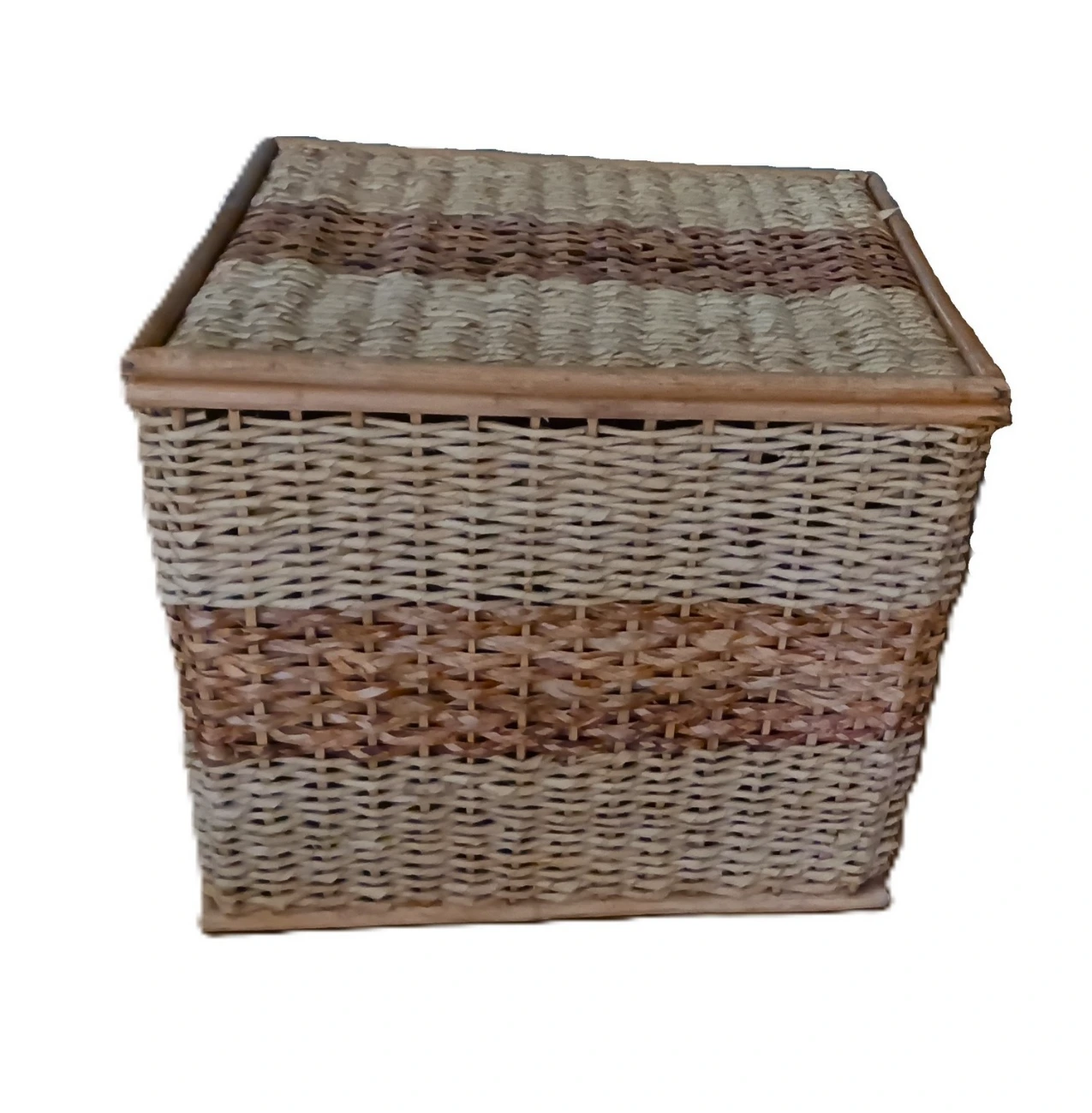 Baule Portabiancheria in Vimini Cm 50X50X41 H