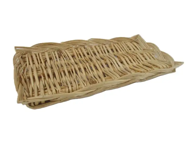 Piccolo Vassoio Vaschetta in Vimini Chiaro per Confezioni Alimentari – 20 x 11 x 2 H cm