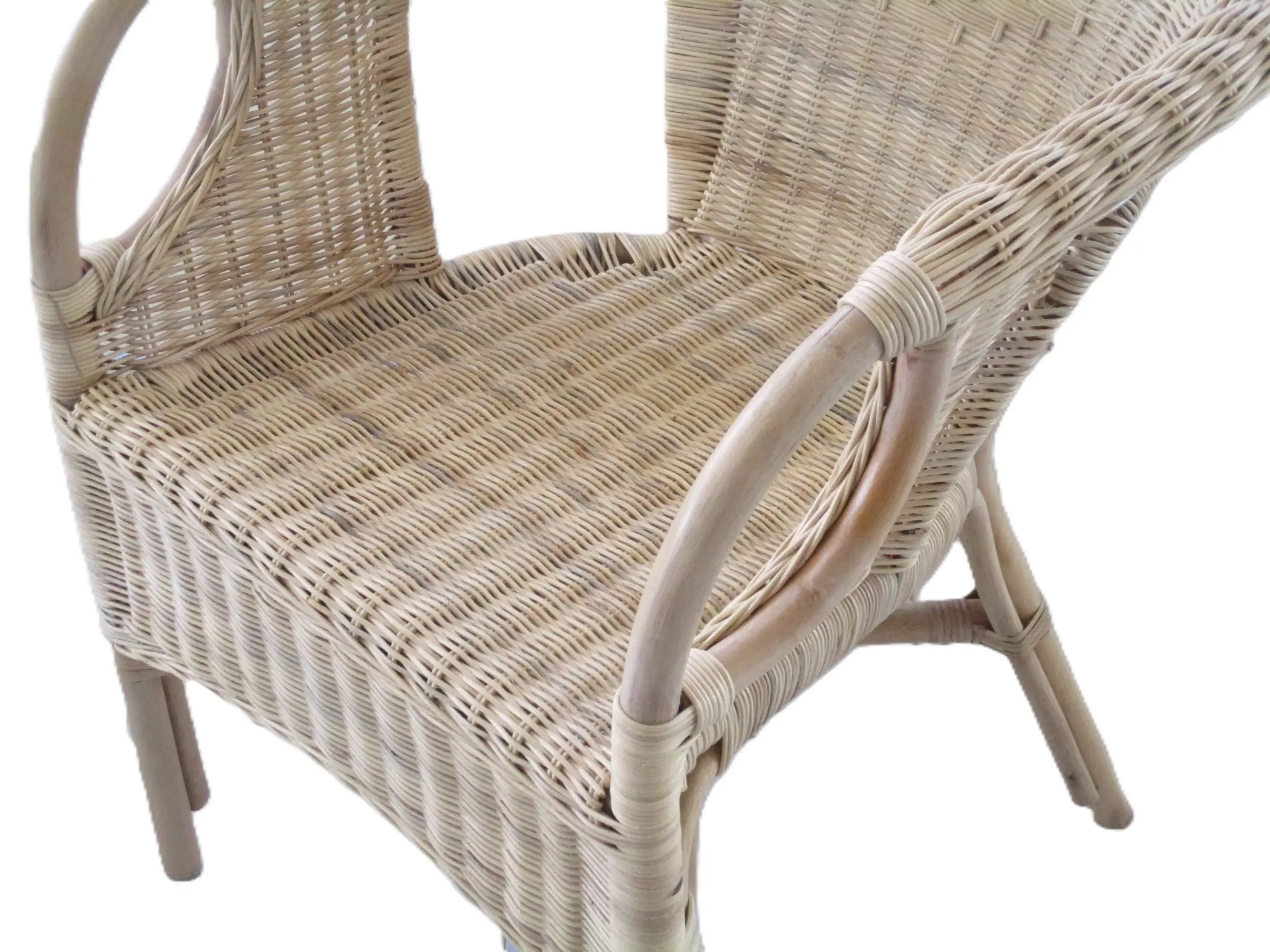 Poltrona in rattan naturale vimini Mandolino tessuta con midollino - 3