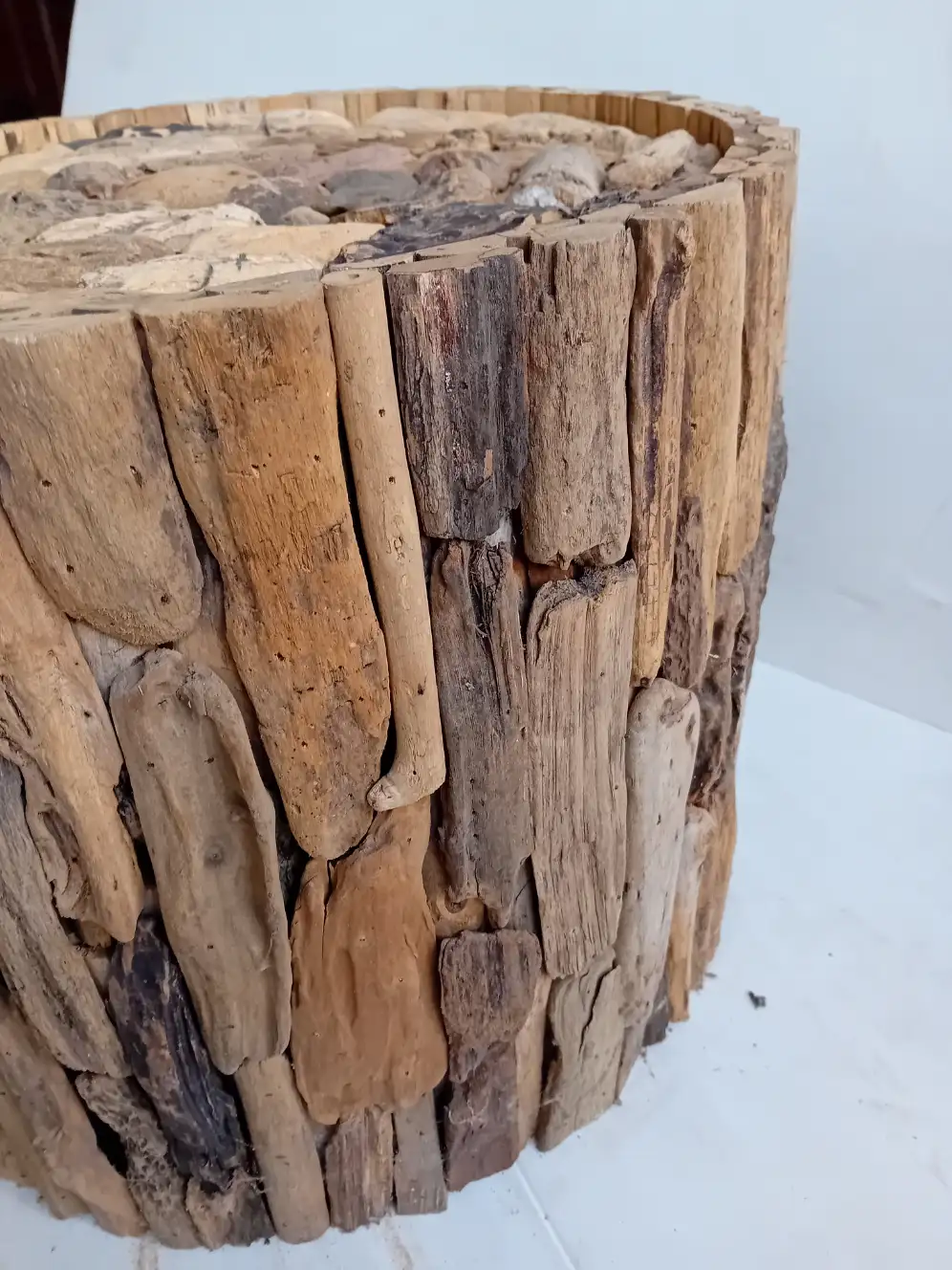 Tavolino 45x55 cm in Legno Naturale Driftwood Artigianale - 4