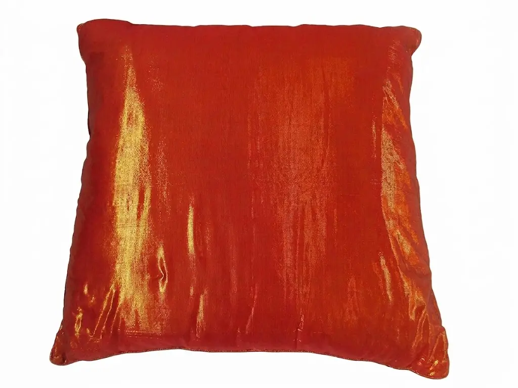 Cuscino Arredo in Cotone Cangiante Arancio e Oro 70x70 cm