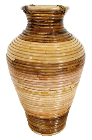 vaso in rattan giunco ritorto