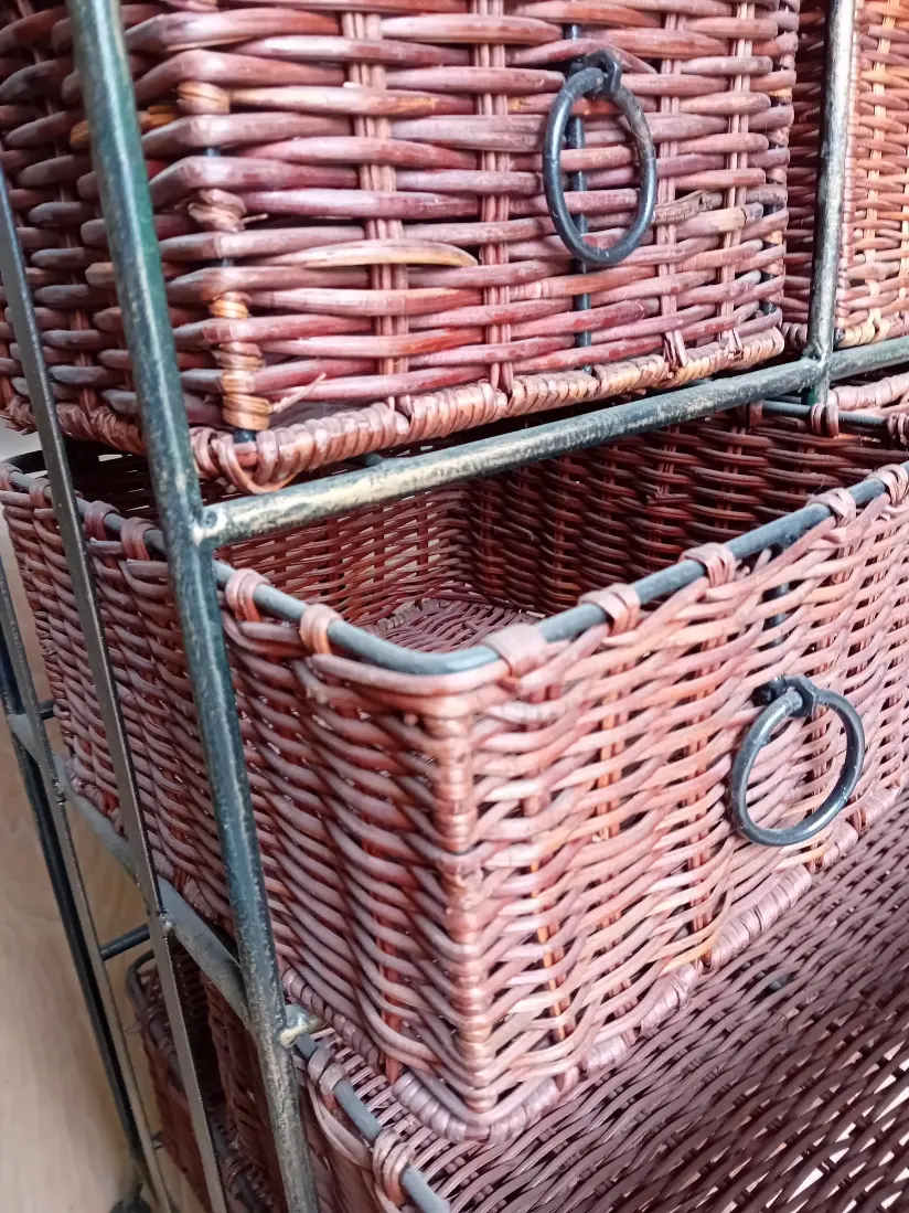 cassettiera rattan naturale 6 cassetti cm 46x25x63 H - 3