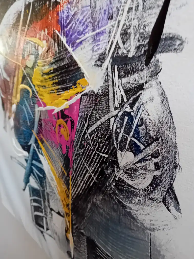 rmonia nel Caos - Dipinto Batik in Rilievo su Tela, 50x50cm - Arte Balinese