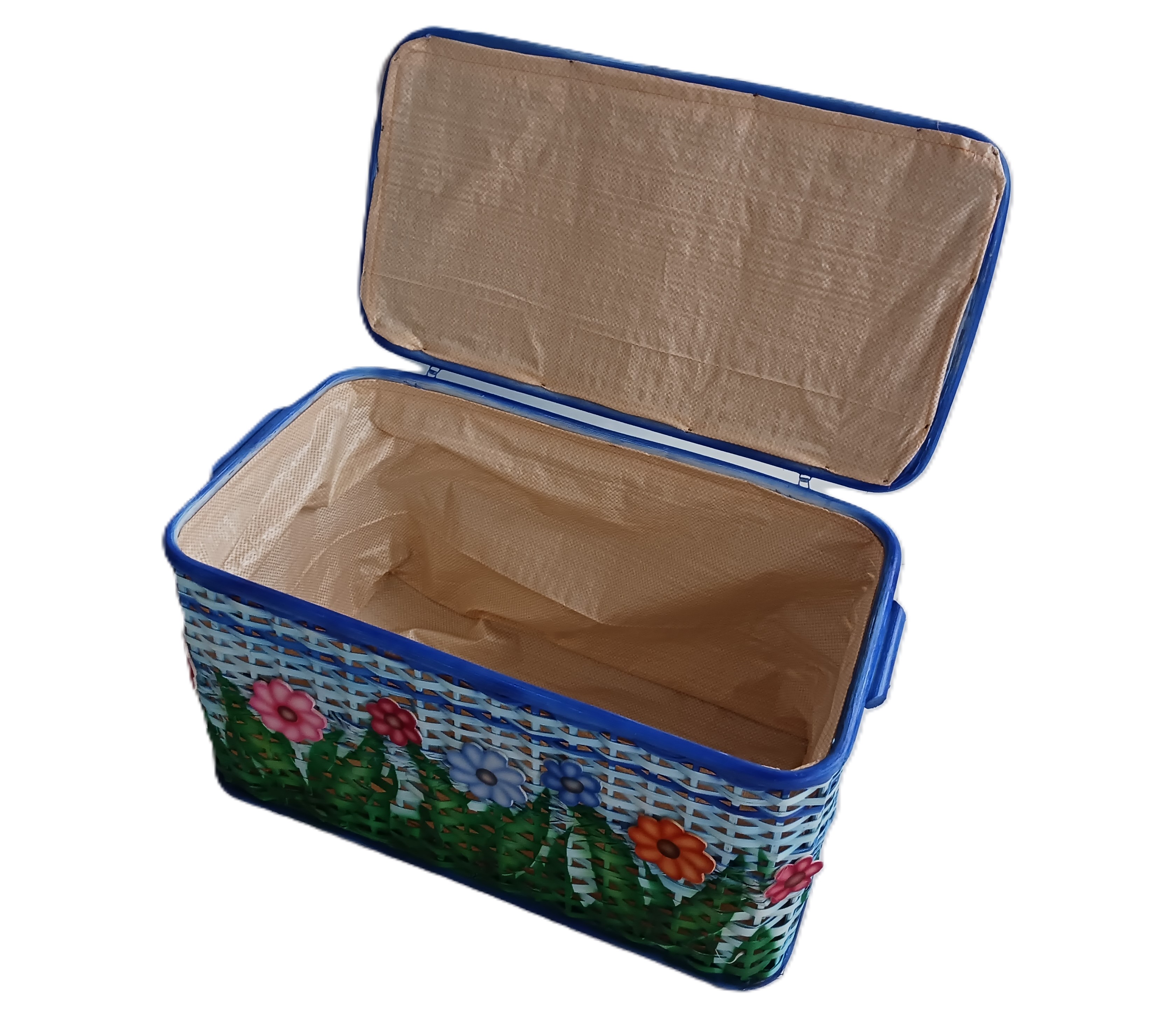 Baule Porta Biancheria e Porta Giocattoli in Rattan colorato 64x33x35 H