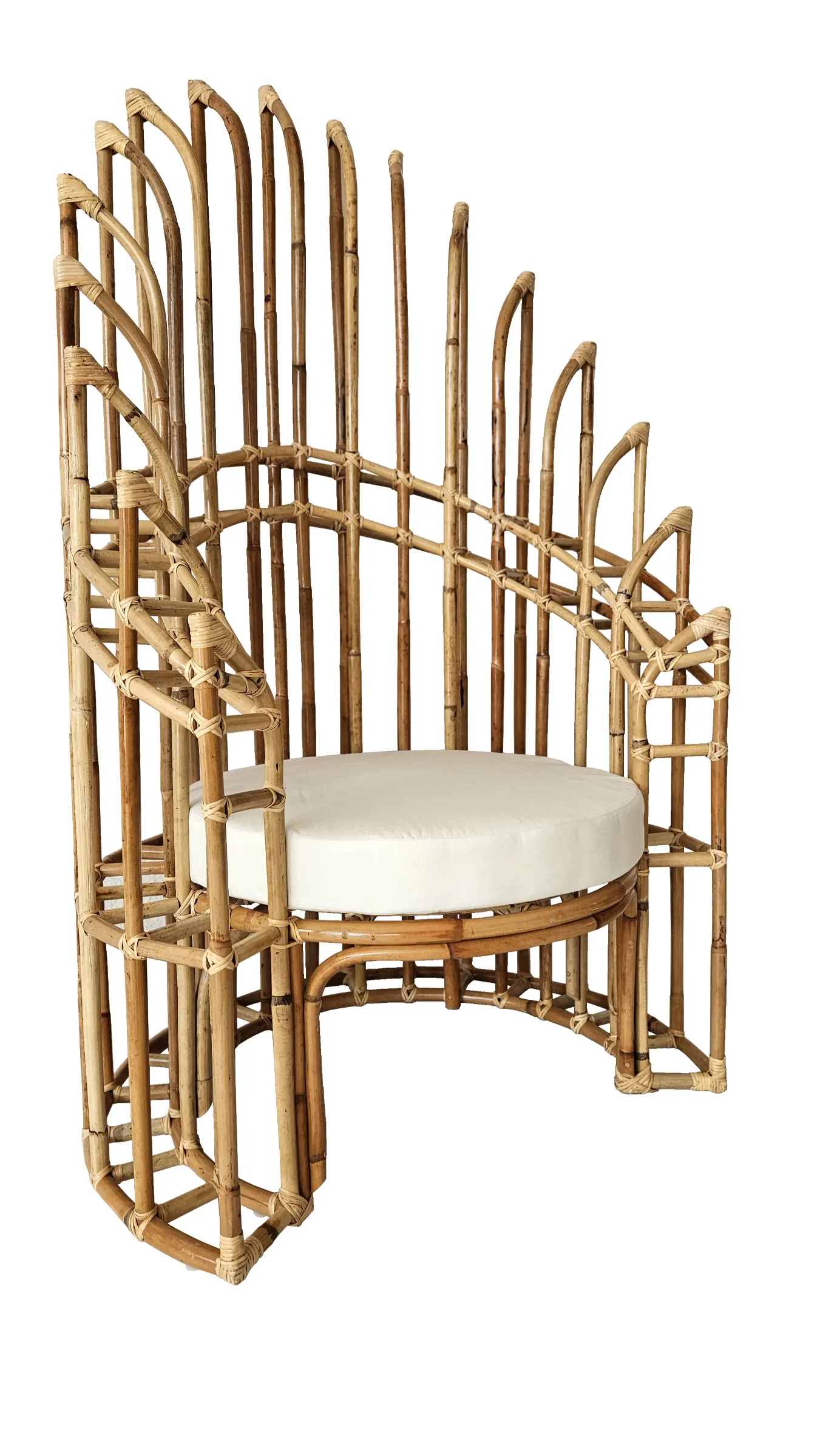 Poltrona in rattan naturale vimini  Trono – Design Esclusivo