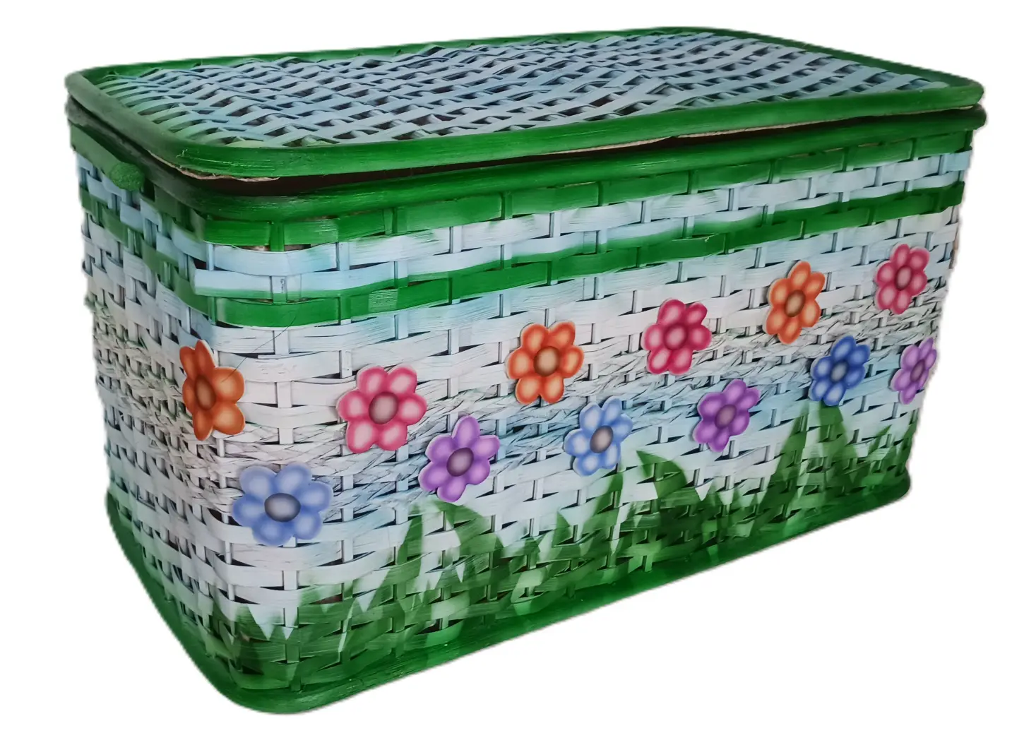 Baule Slim in Rattan Naturale – Porta Biancheria e Porta Giochi Cm 64x33x35 H - 3