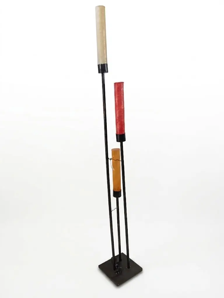 Lampada da Terra Vintage a 3 Luci in Ferro e Diffusori Colorati – H 200 cm