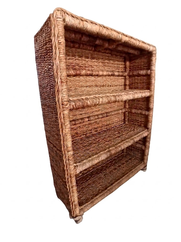 libreria in banano naturale 3 piani srt 6201/3