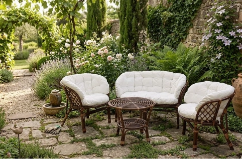 Salotto rattan naturale vimini  Bahama Marrone