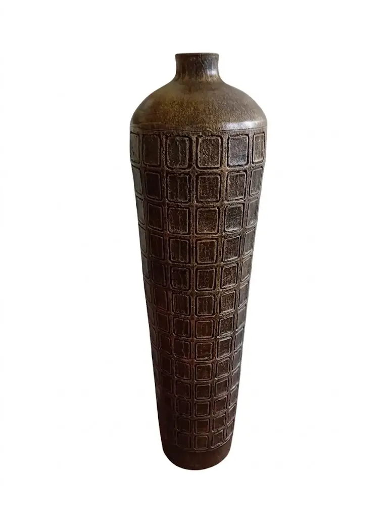 vaso in terracotta stilizzato color bronzo cm 100