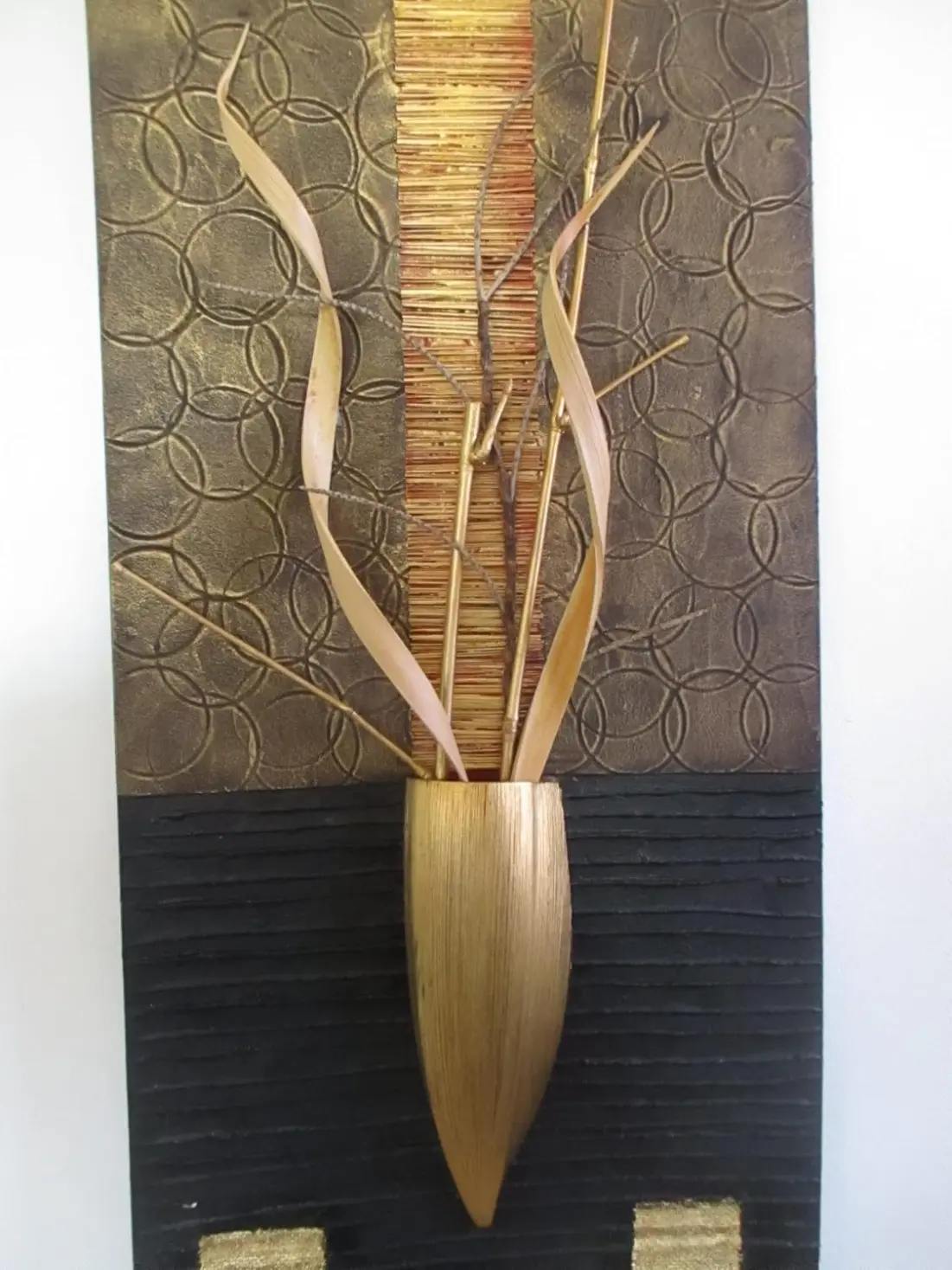 uadro Materico Etnico Moderno "Armonia di Bali" – Pannello in Rilievo 120x45 cm - 3