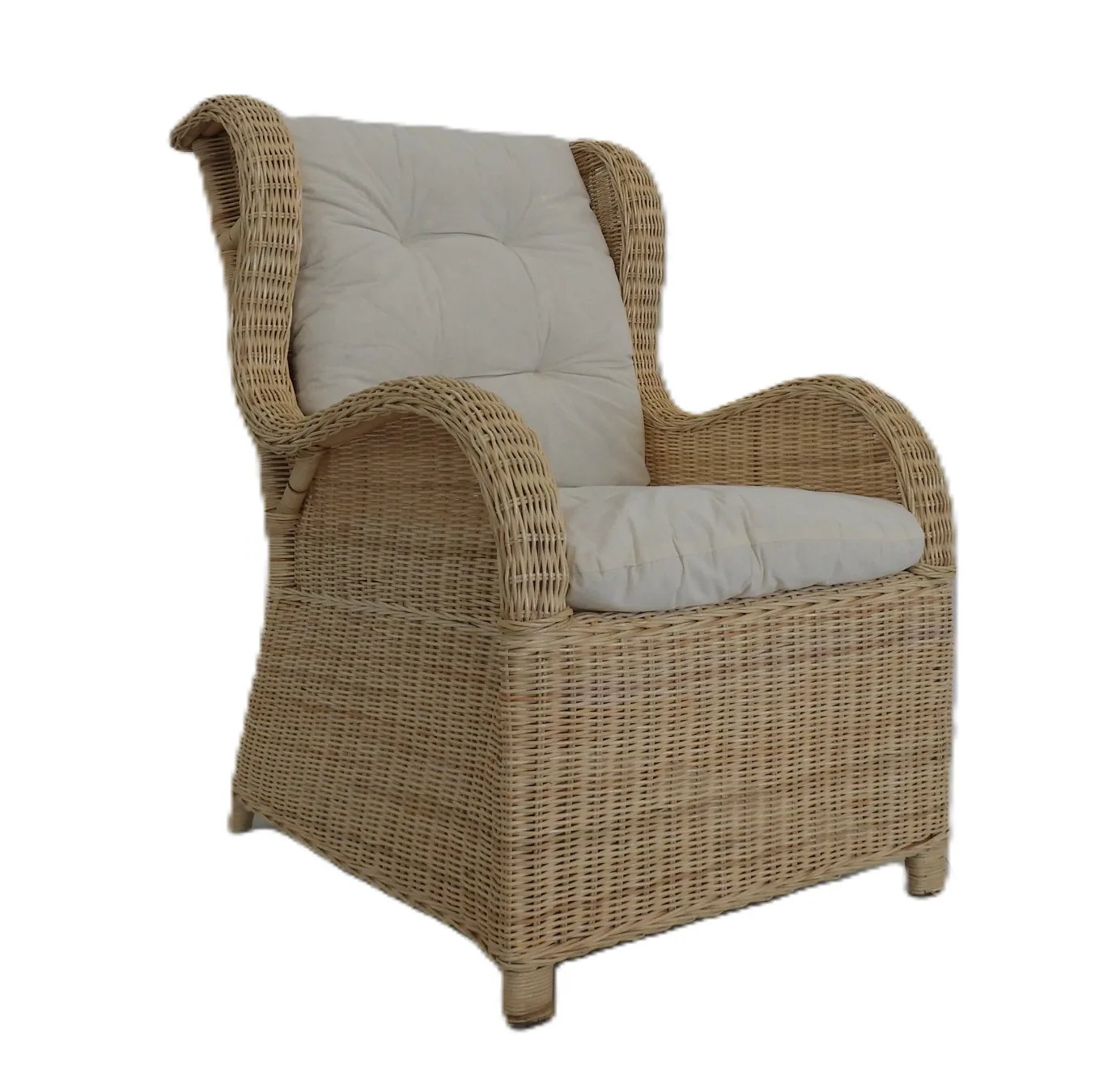Salotto rattan naturale Bally Midollino 4 posti schienale alto - 3