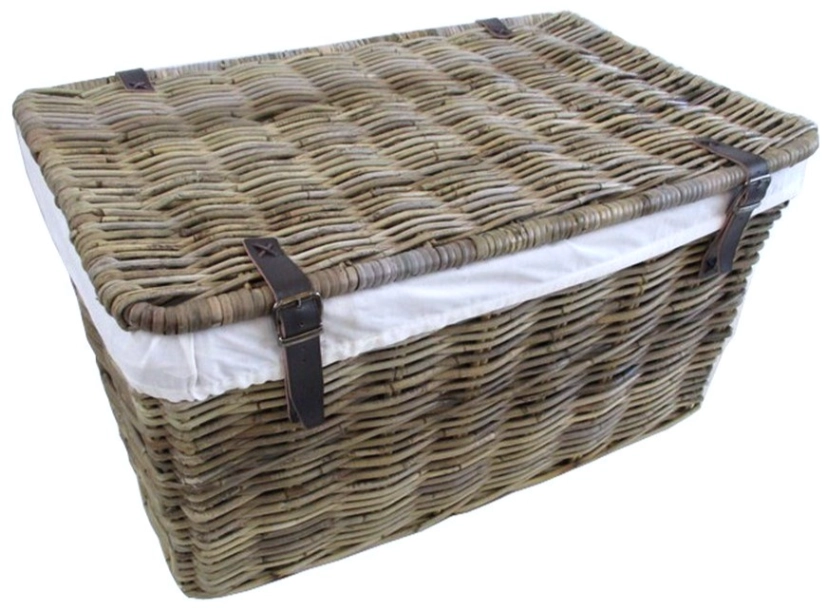 Baule in Giunco Kubo Grey – Fodera in Cotone – 65x40x40 H