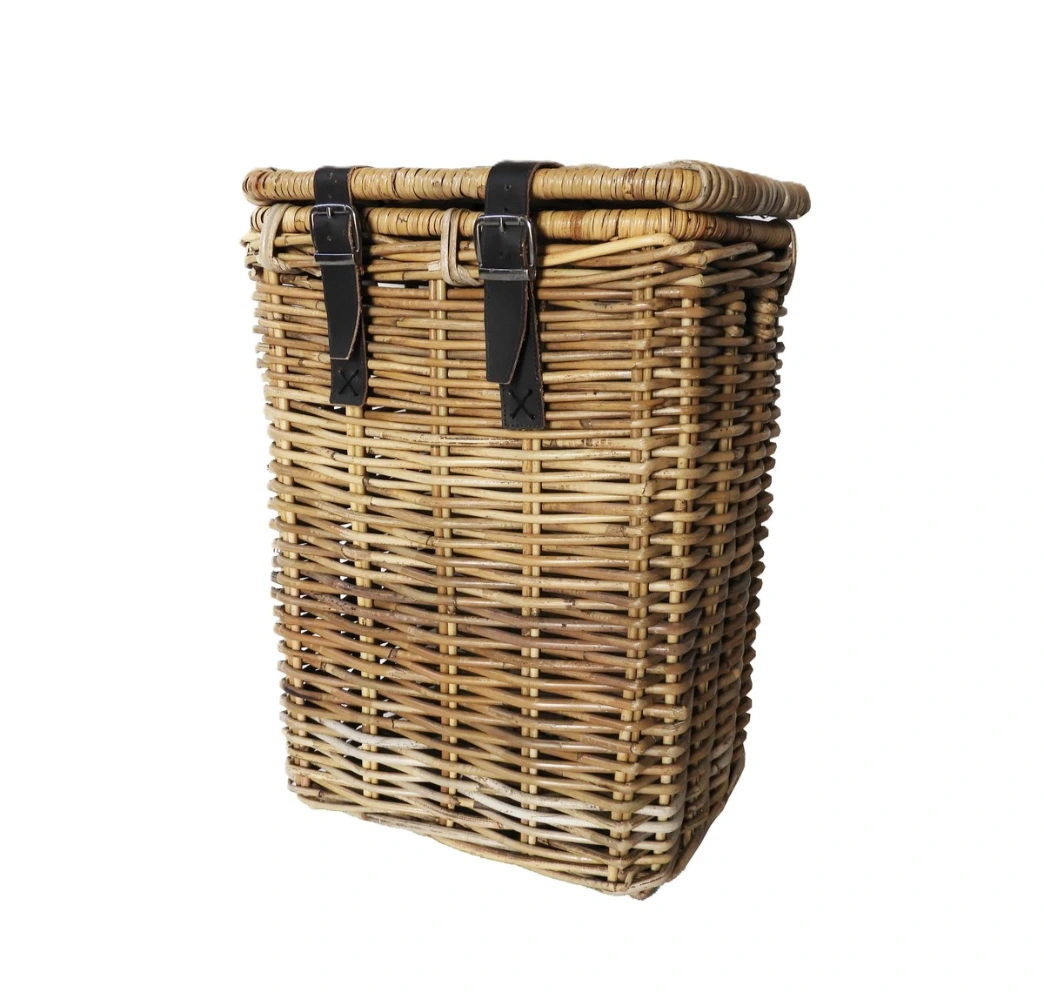Cesto Portabiancheria in Giunco Naturale Cm 36x27x48 H