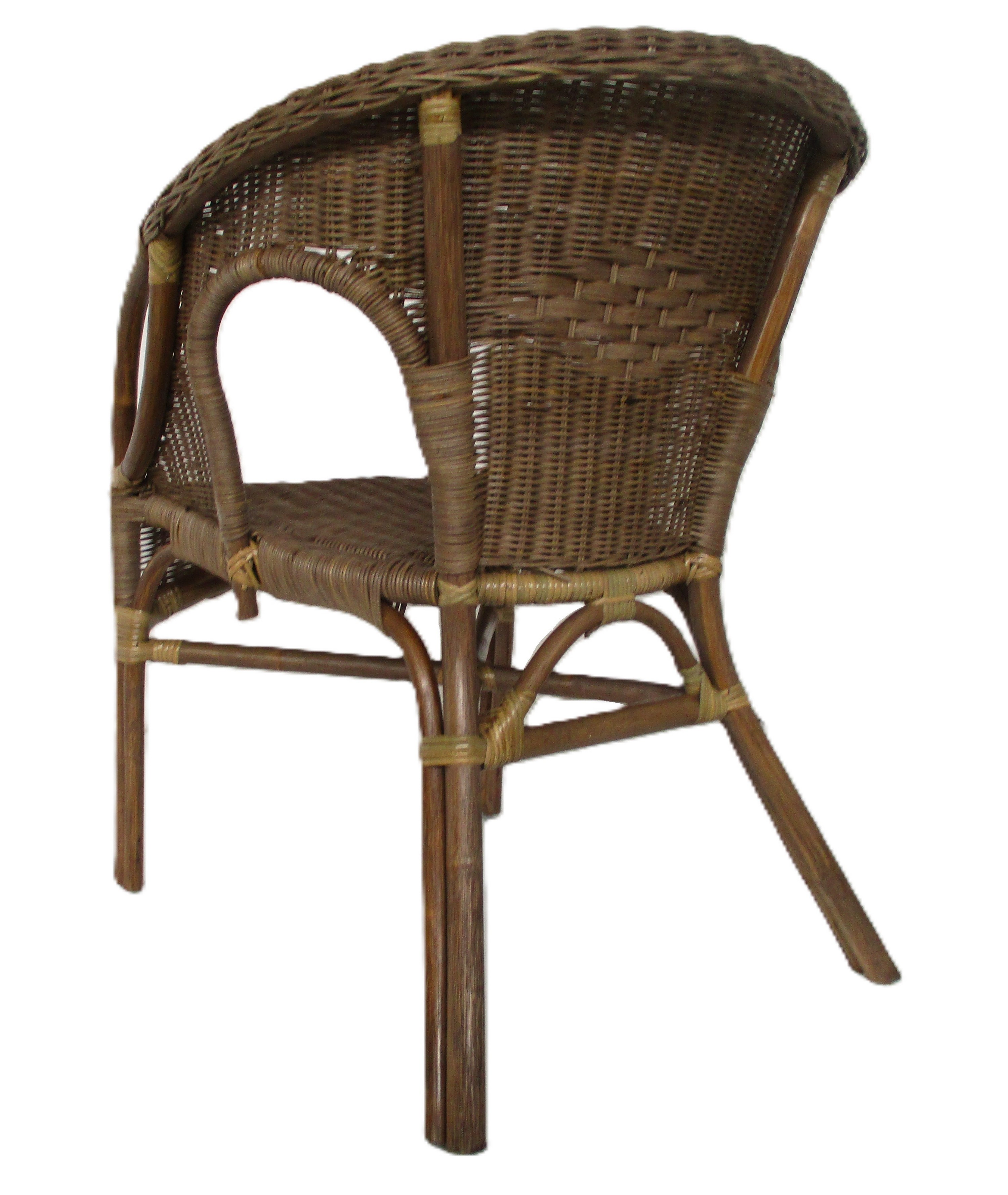 Poltrona in rattan naturale vimini Mandolino Noce tessuta con midollino - 4