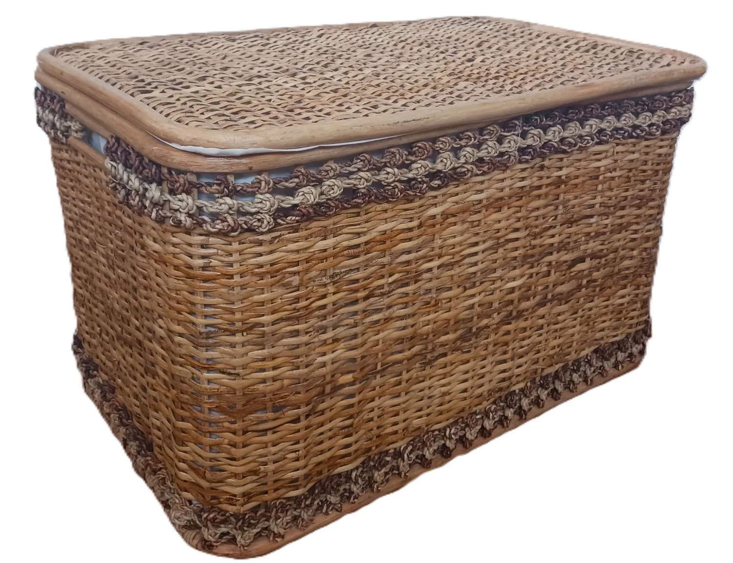 Baule Portabiancheria in Rattan Cm 84x51x52 H