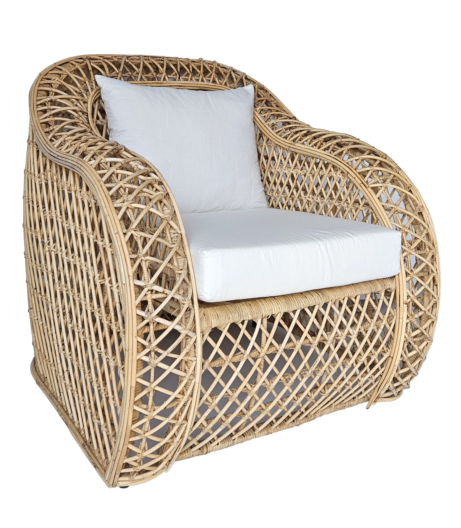 Poltrona Giava Design - intreccio in Rattan Naturale e Vimini