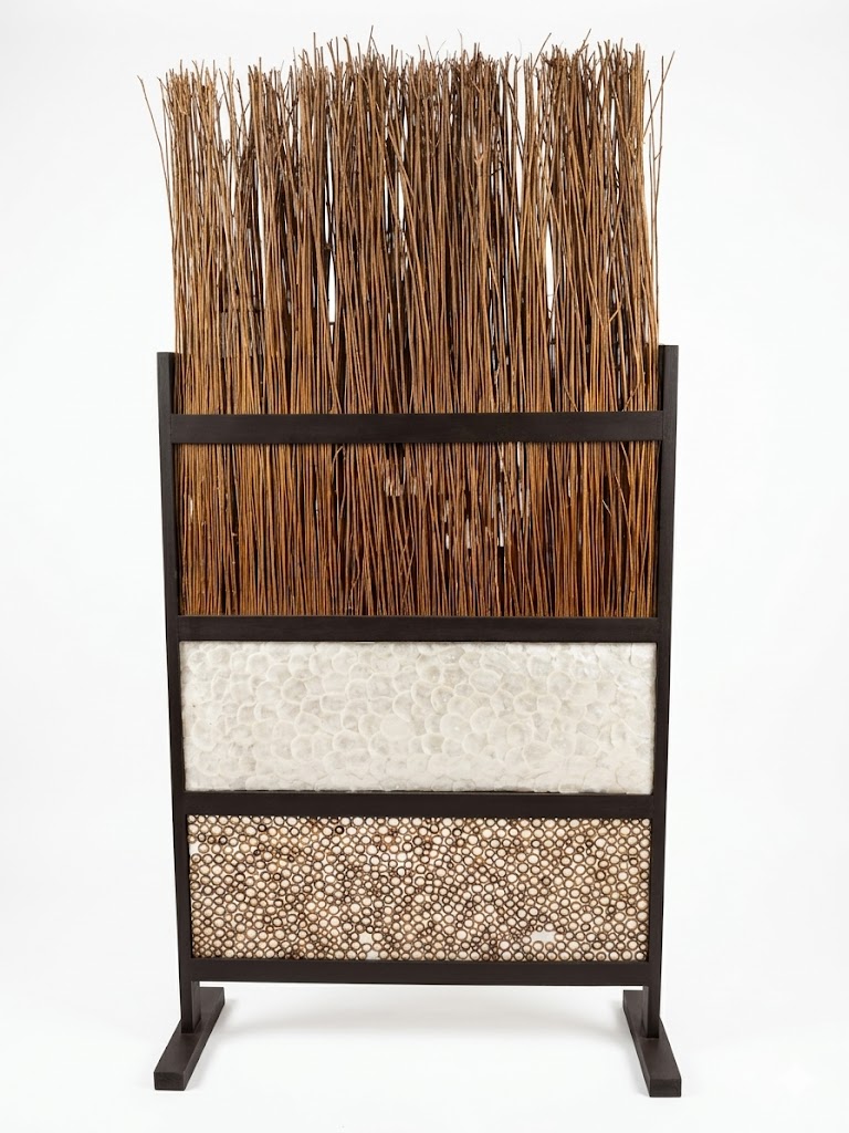 paravento lampada in rattan  cm 90x30x180 H