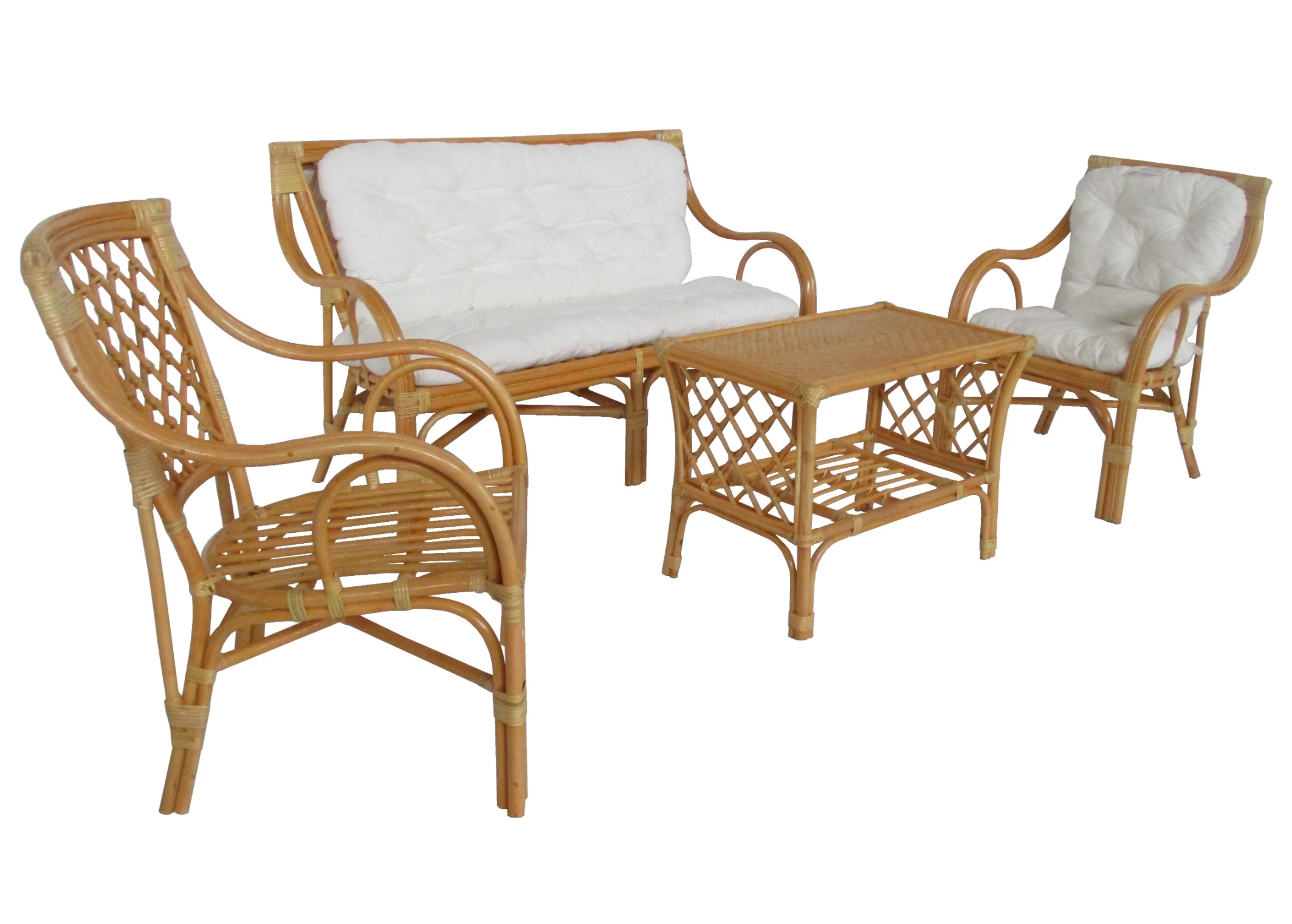 Salotto in rattan naturale vimini Makita 5 posti