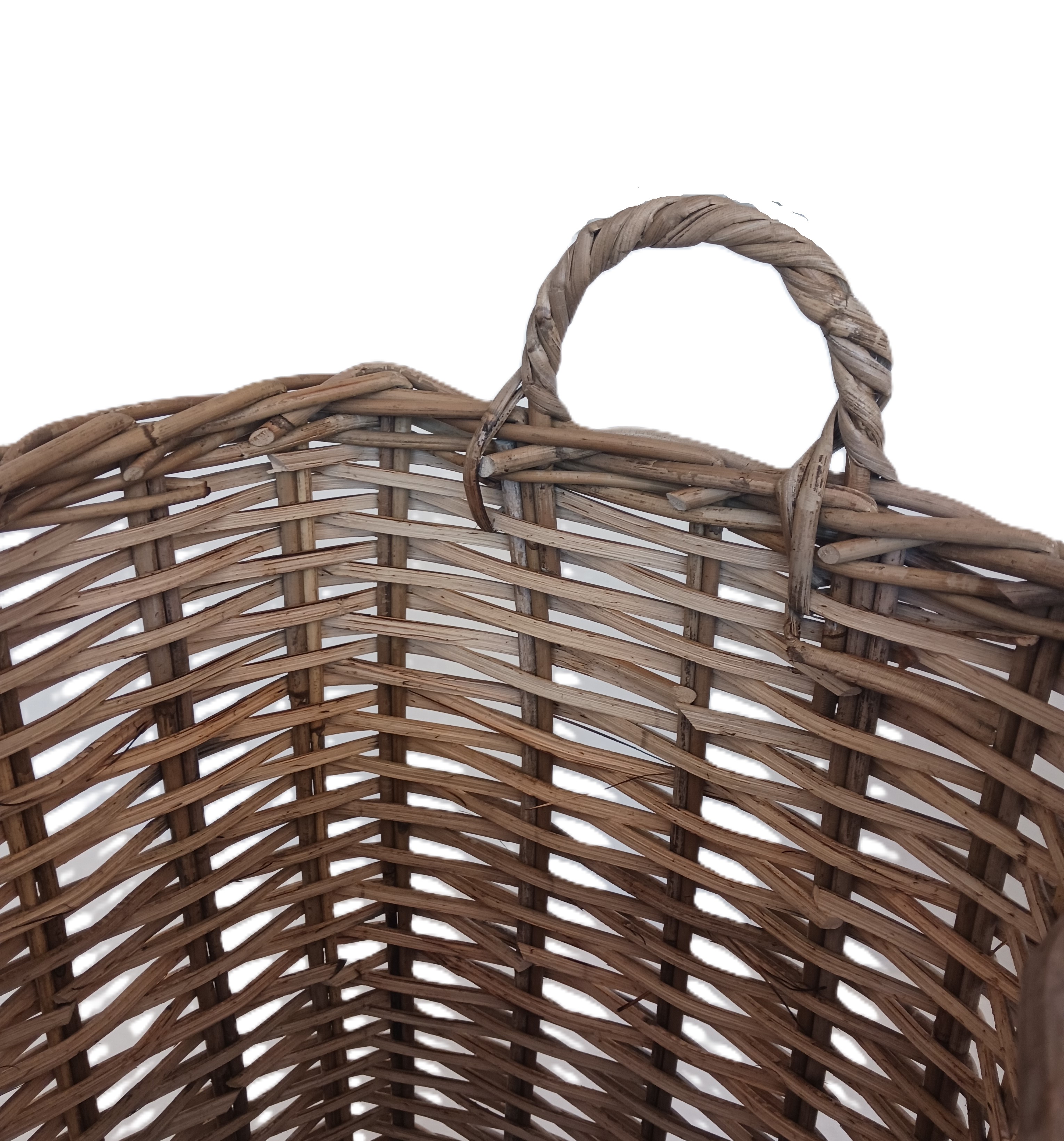 cesto porta biancheria vimini rattan quadrato cm 29X29X55/61 H