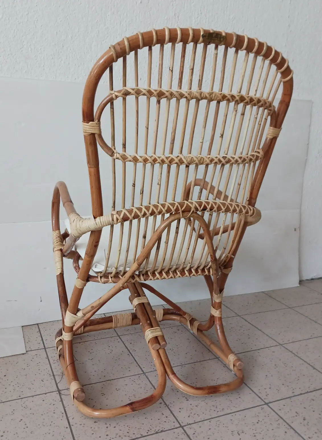 Poltrona in rattan naturale vimini Molleggiata - Sedia Ergonomica - 3
