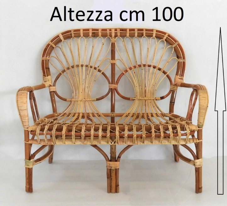Salotto rattan naturale vimini Sole – Set  per Interni ed Esterni