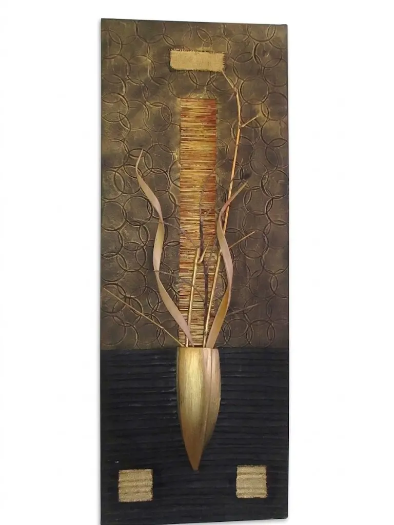 uadro Materico Etnico Moderno "Armonia di Bali" – Pannello in Rilievo 120x45 cm