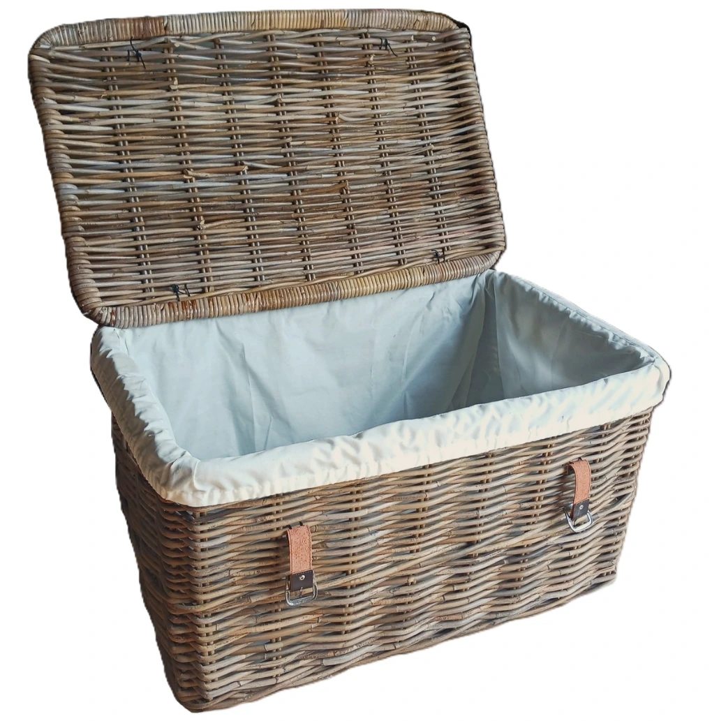 Baule in Giunco Kubo Grey – Fodera in Cotone – 75x46x45 H