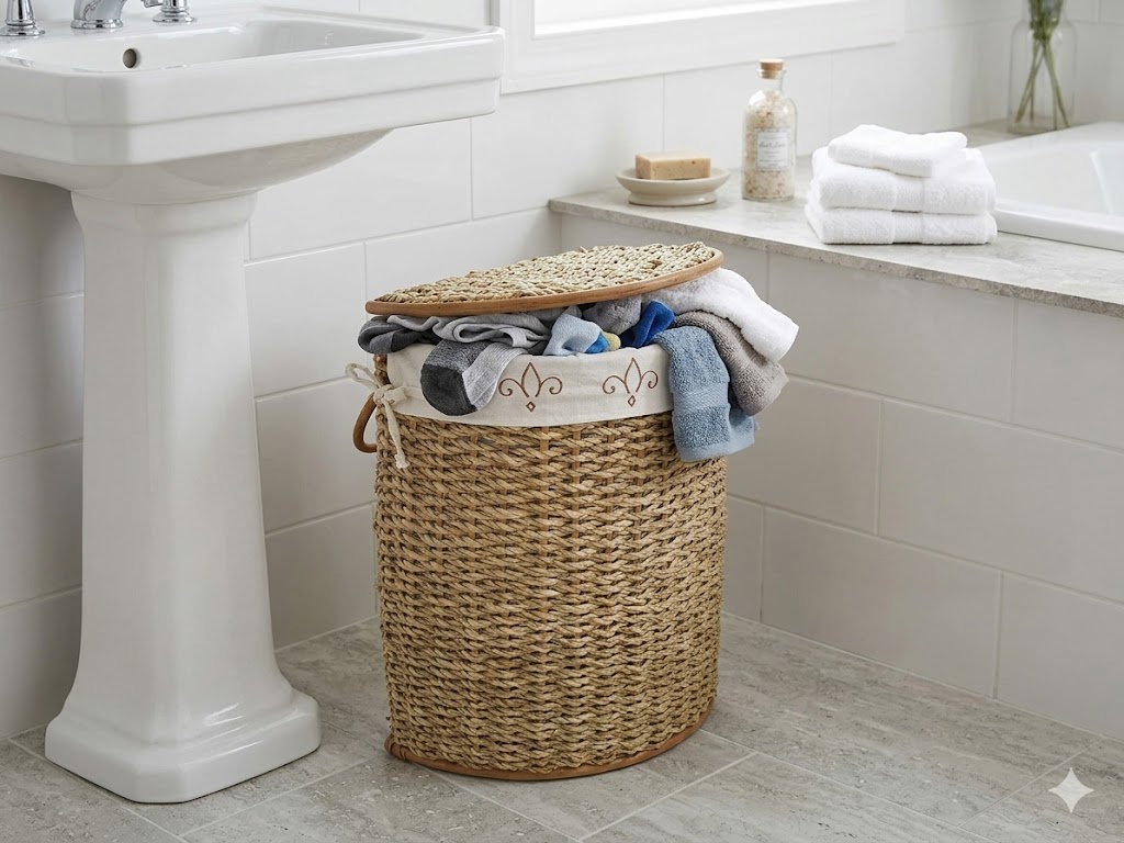 Cesto Portabiancheria ad Angolo Cm 42x42x58 H